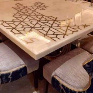 Onyx Marble Top Dining Table