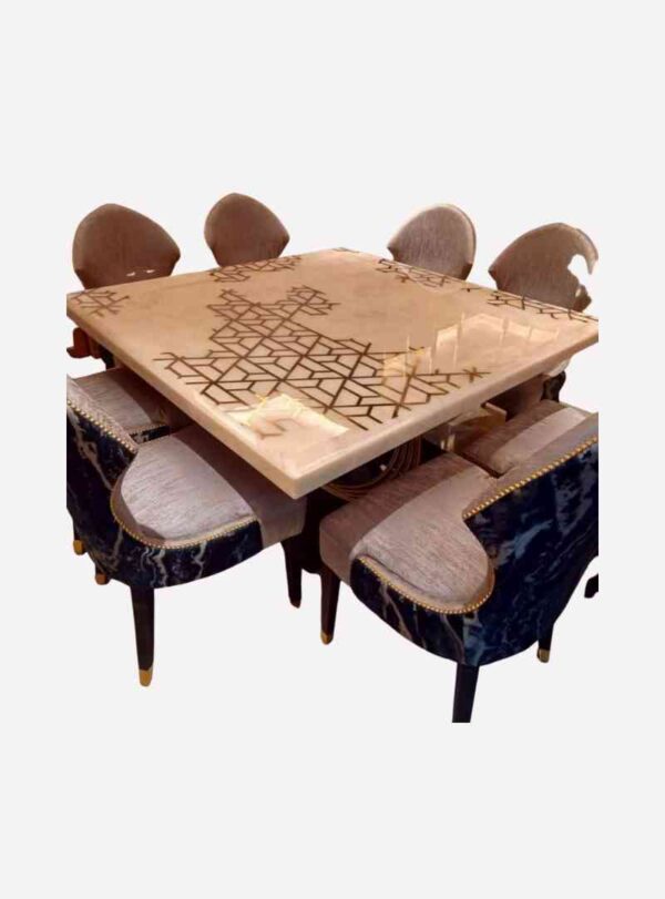 Onyx Marble Top Dining Table